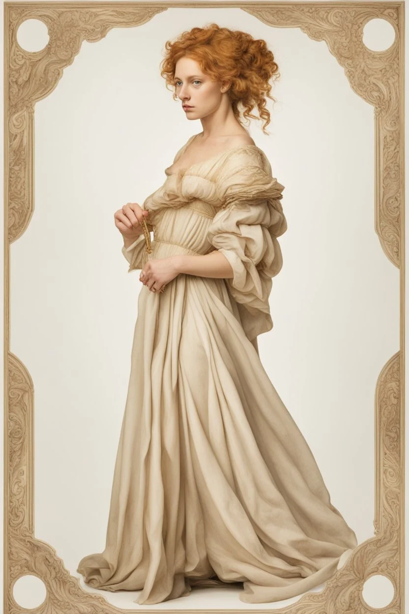 portrait of a renaissance renaissance woman botticelli style on a white background