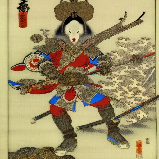 Dibujo Estilo japonés de Shinobi estilo de Utagawa Kuniyoshi