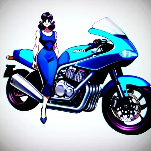 fullbody classic style concept akira motorcycle 3/4 Front View, retro design study, classic steel wheels, toned colors, art by cheryl kelley