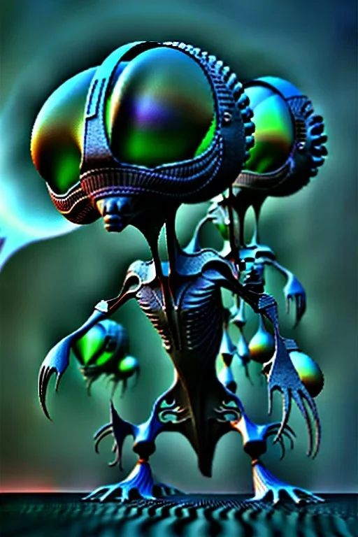 aliens invade clean art NFT, blender 3d