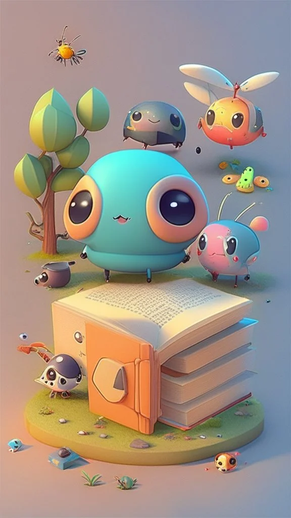 Cute and adorable cartoon, surrealism, super cute, trending on artstation,Toys 3D, kawaii,blind box of a cute no book, How to Start a Story Without an End,Book Exhibition, Searching for a Beetle,players had to explore a world where the laws of cause and effect are constantly being rewritten? In this game, players would have to navigate a world where their actions may have unexpecte