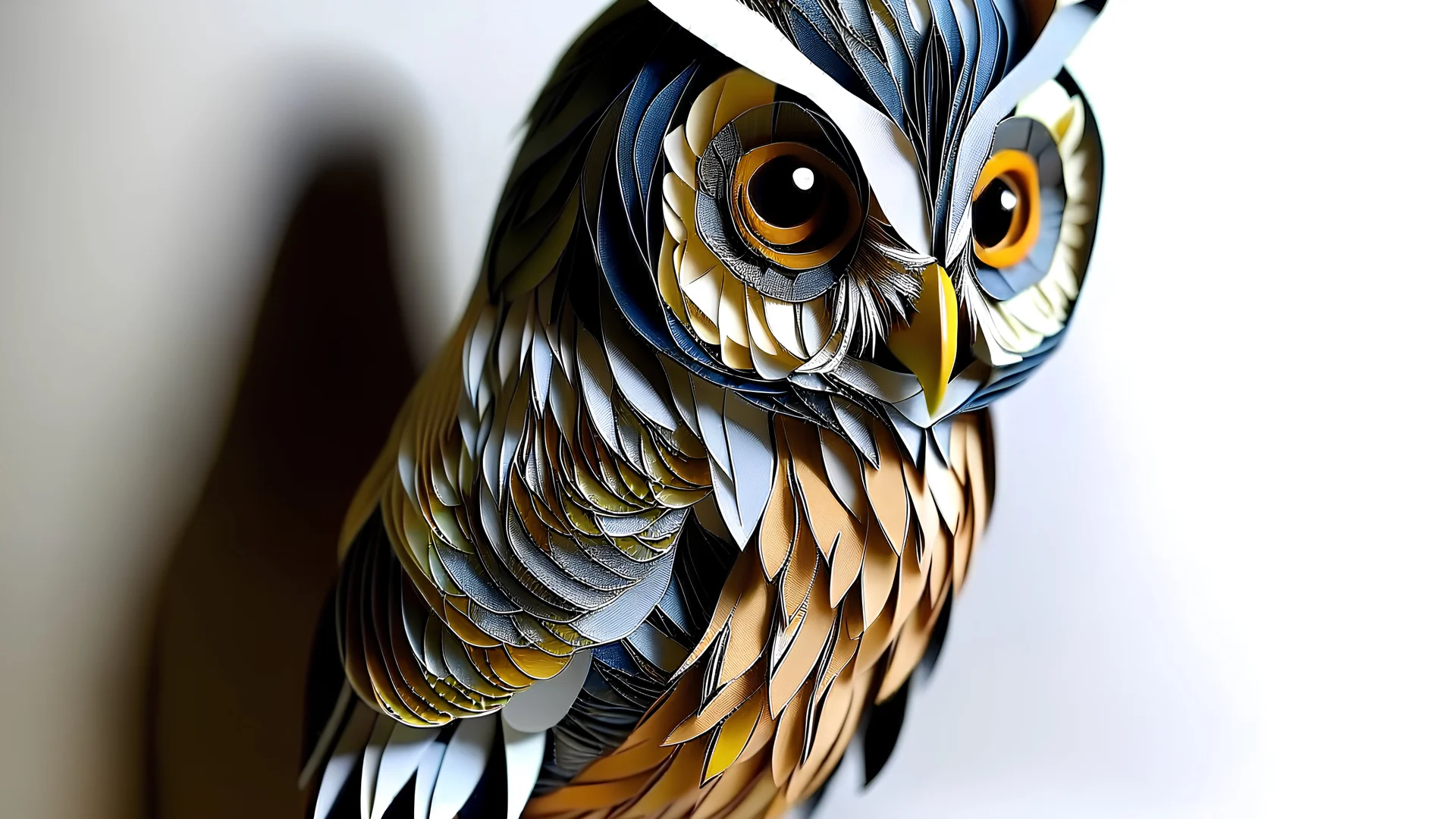 coruja, arte de papel