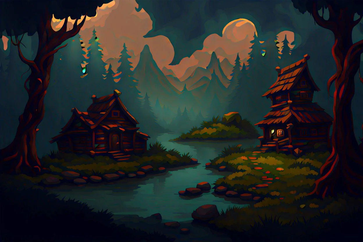 background for 2d game inspired slavic mythology