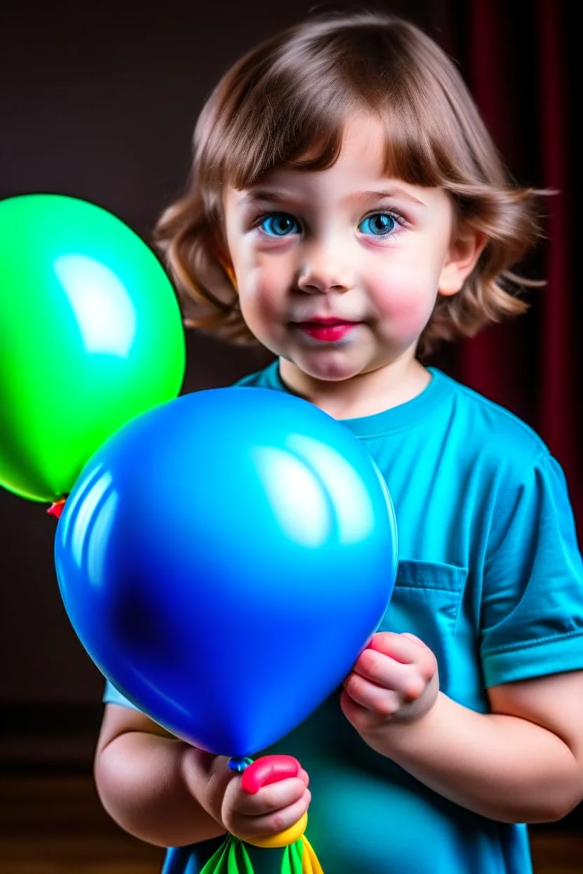 child holding a balloon animal