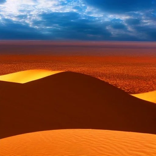 désert du Sahara, coucher de soleil, dune de sable, montagne, rochers