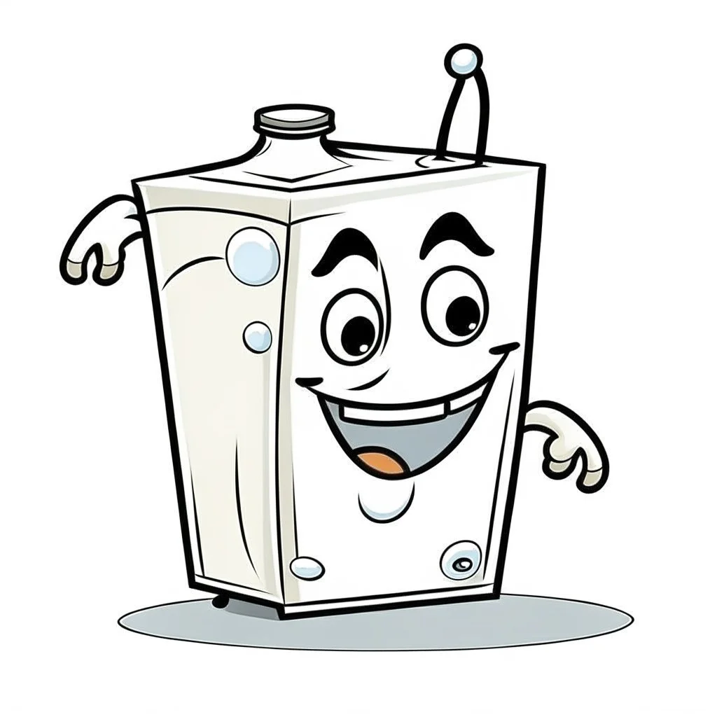 happy milk carton cartoon