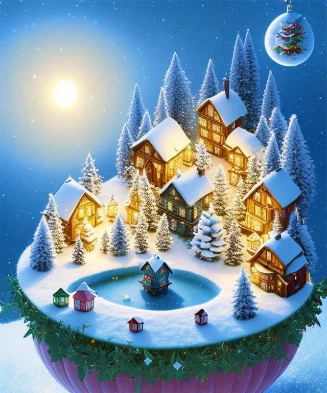 Cute tiny world Christmas diorama