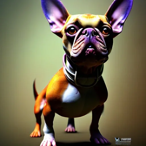 alien giraffe French bulldog super hero