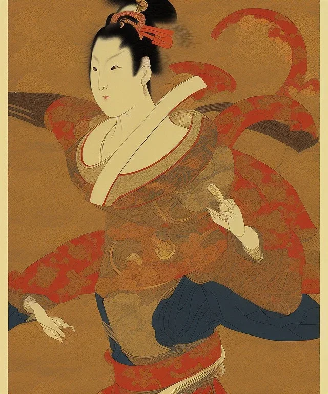 Ukiyo-e style art,