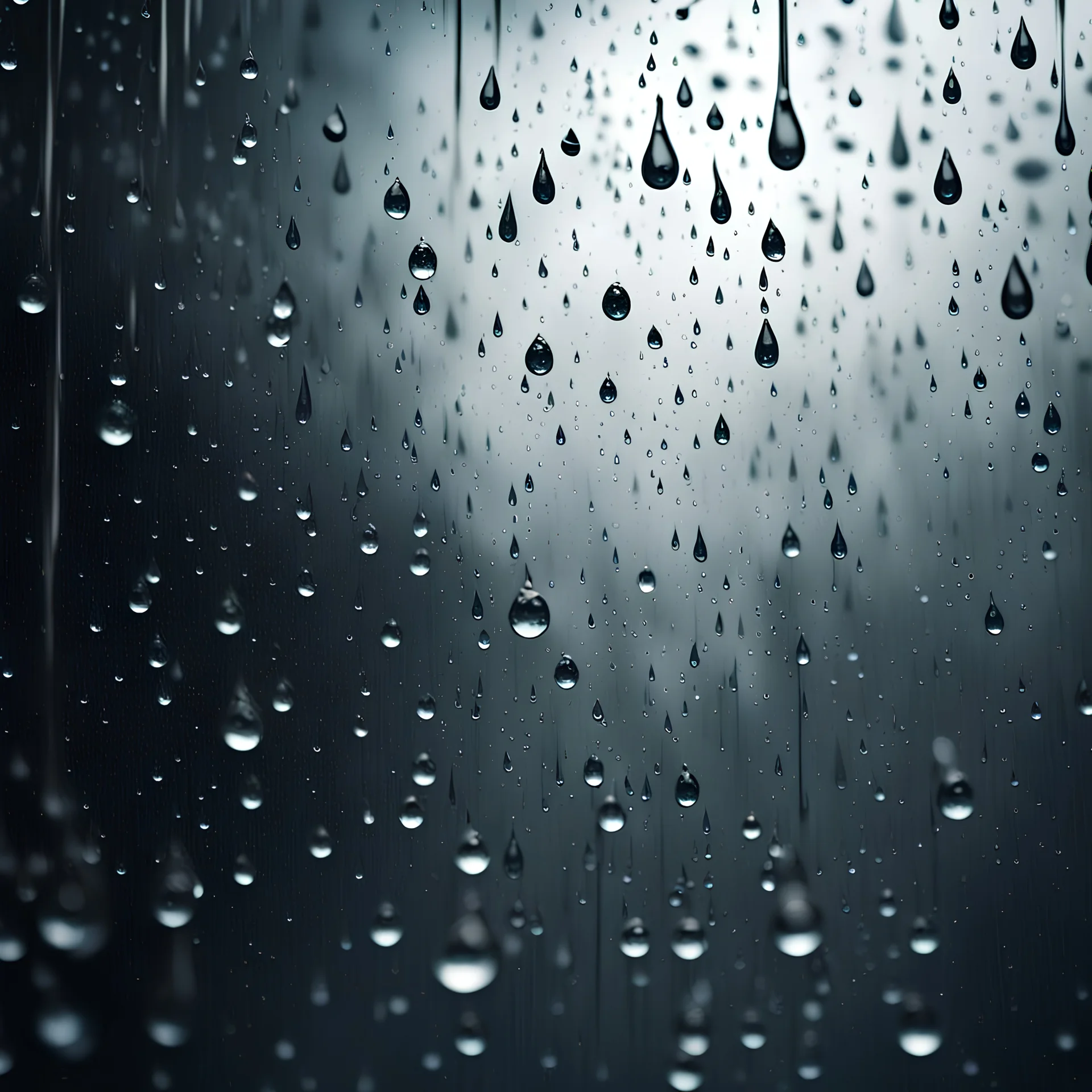 Hyper Realistic Rain Drops & Droplets Texture on Glass with dramatic & cinematic ambiance