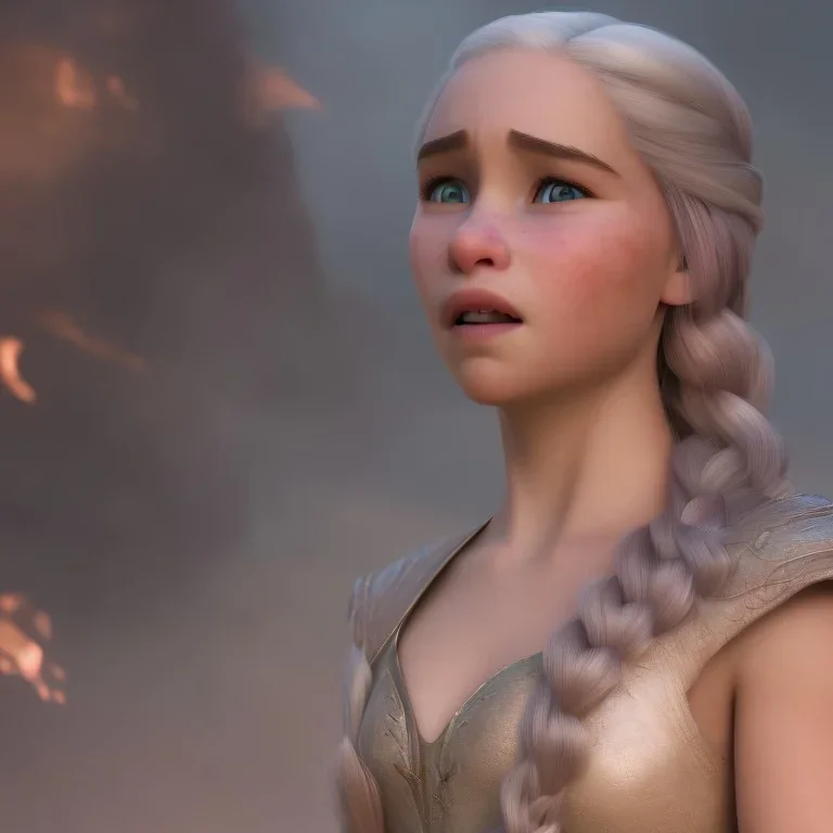 emilia clarke photo face, wearing dragon armor, fog, particle fire, 8k quality, intricate, realism, detailed, fog and fire particles