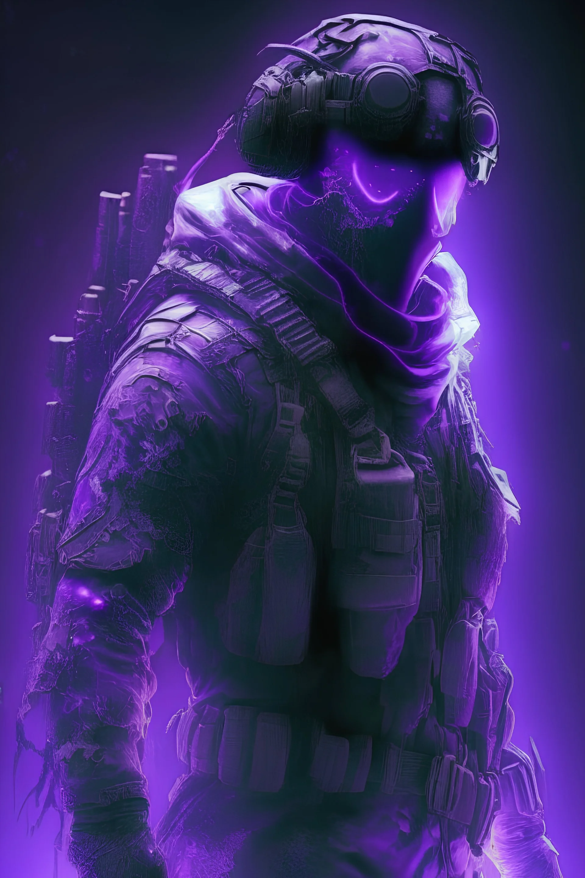 Ghost call of duty Excessive details are extremely accurate, My imagination is complicated.Glowing purple clothes