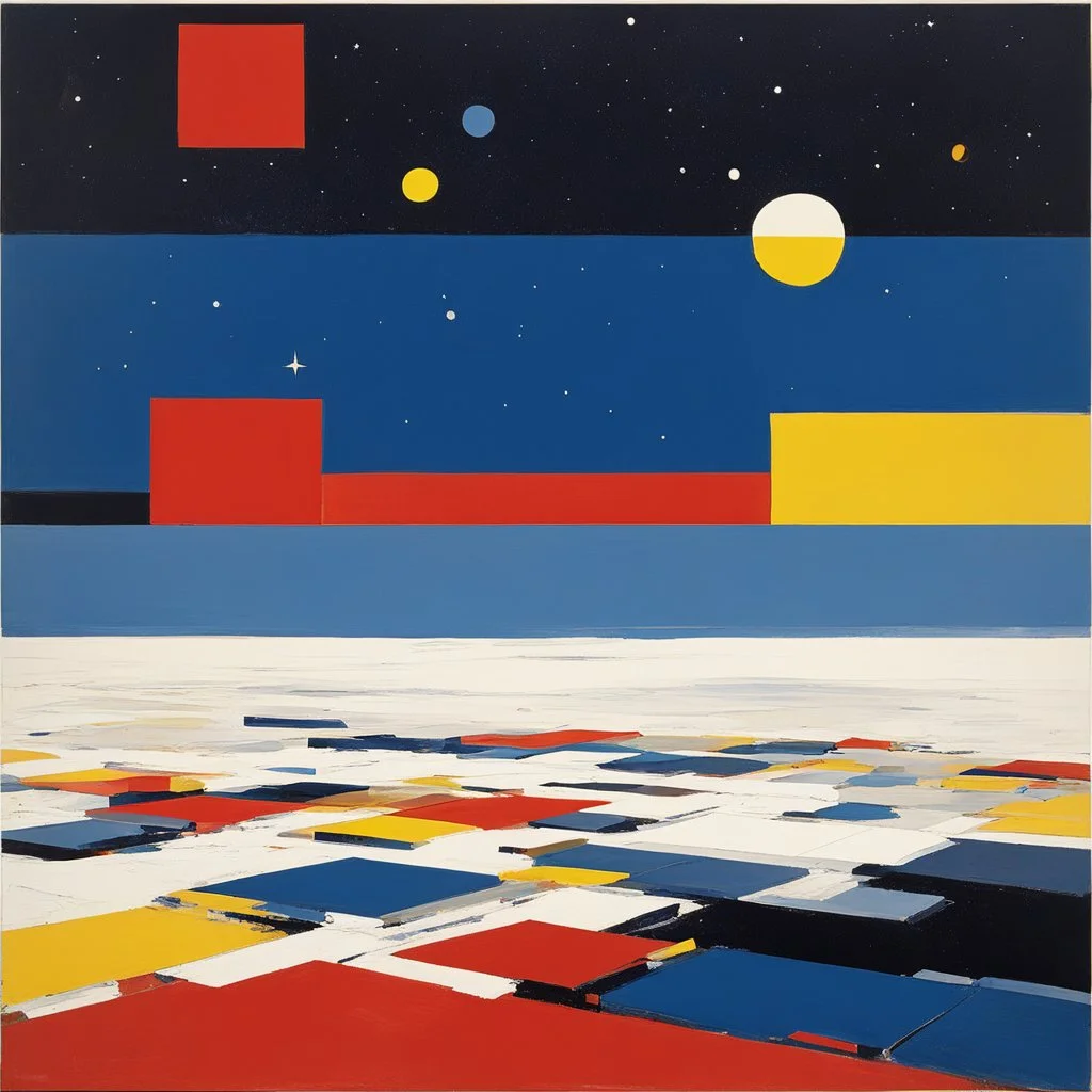 the universe seen from a spaceship by Nicolas de Staël: solid areas of primary colors