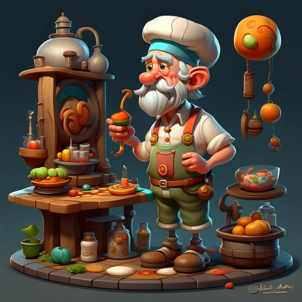 a cartoon character thirty years old confectioner , an ultrafine detailed painting by senior character artist, featured on polycount, sots art, artstation hd, 2d game art, behance hd