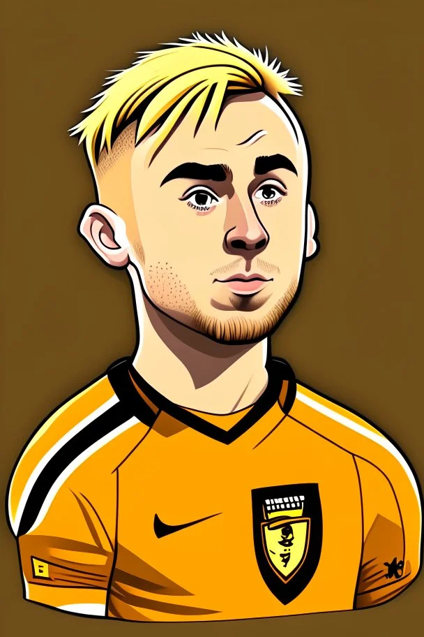 Jarrod Bowen English football player ,cartoon 2d