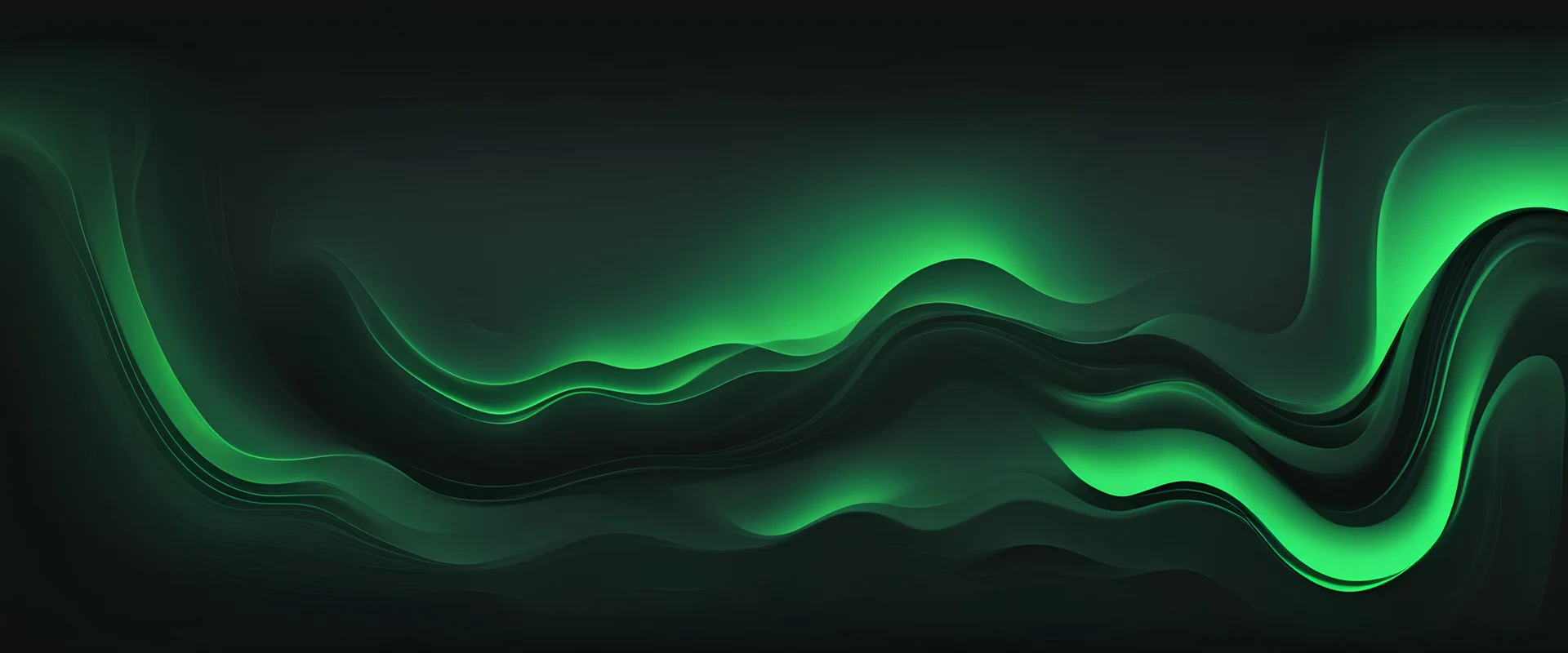 tear green glowing designs on black color gradient background blurred neon color flow, grainy texture effect futuristic fridge design