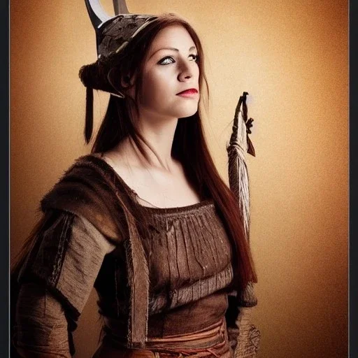 Viking woman portrait beautiful feminine