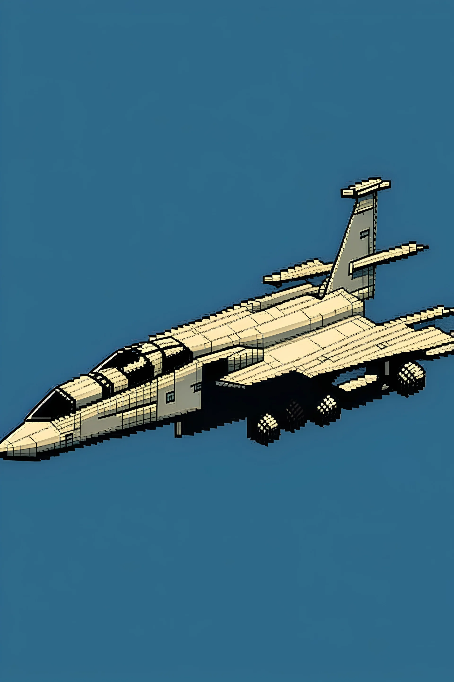 A F/A-18 but with a retro pixel art style