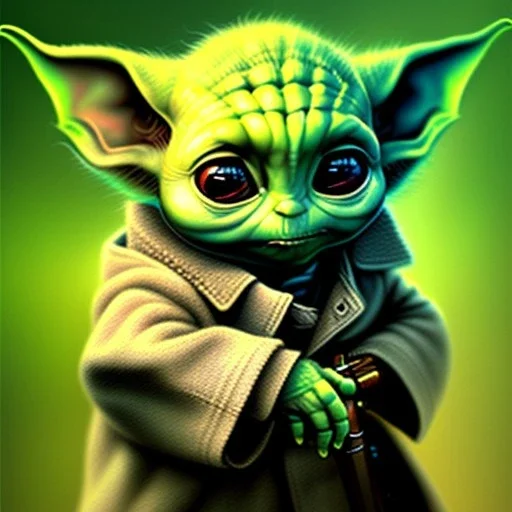 super cute portrait of a baby yoda, star wars, intricate, headshot, highly detailed, digital painting, artstation, concept art, sharp focus, cinematic lighting,