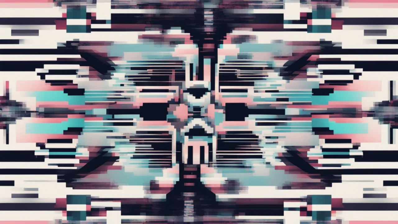 digital glitch pattern snowflake geometric abstraction