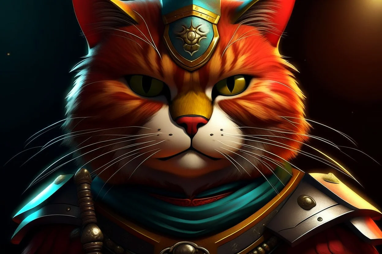 Samurai Cat perfect face (((I'm the style of Mark E. Rogers))), hyperrealism, digital painting of an animation character, character illustration, glen keane, lisa keane, realistic, disney style character, detailed, digital art, 4k, ultra hd, beautiful d&d character portrait, colorful fantasy, detailed, realistic face, digital portrait, intricate armor, fiverr dnd character, wlop, stanley artgerm lau, ilya kuvshinov, artstation, hd, octane render, hyperrealism