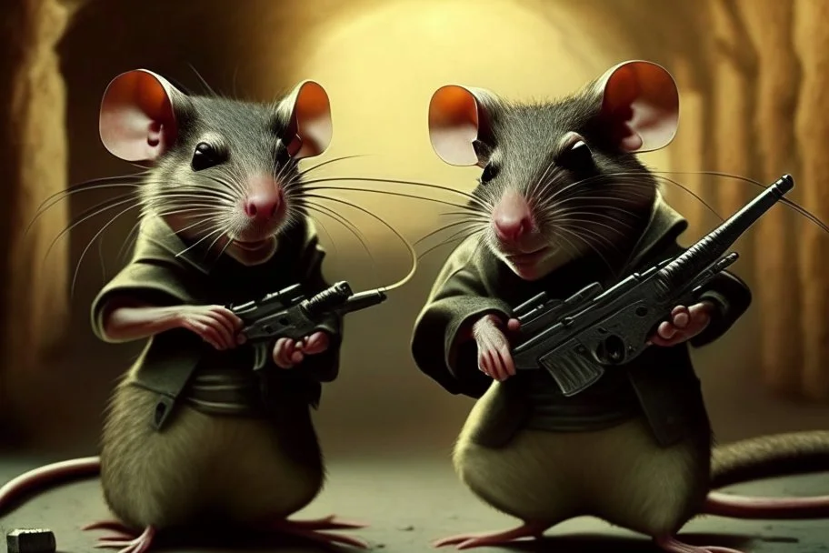 rats with guns (like in the pulp fiction)