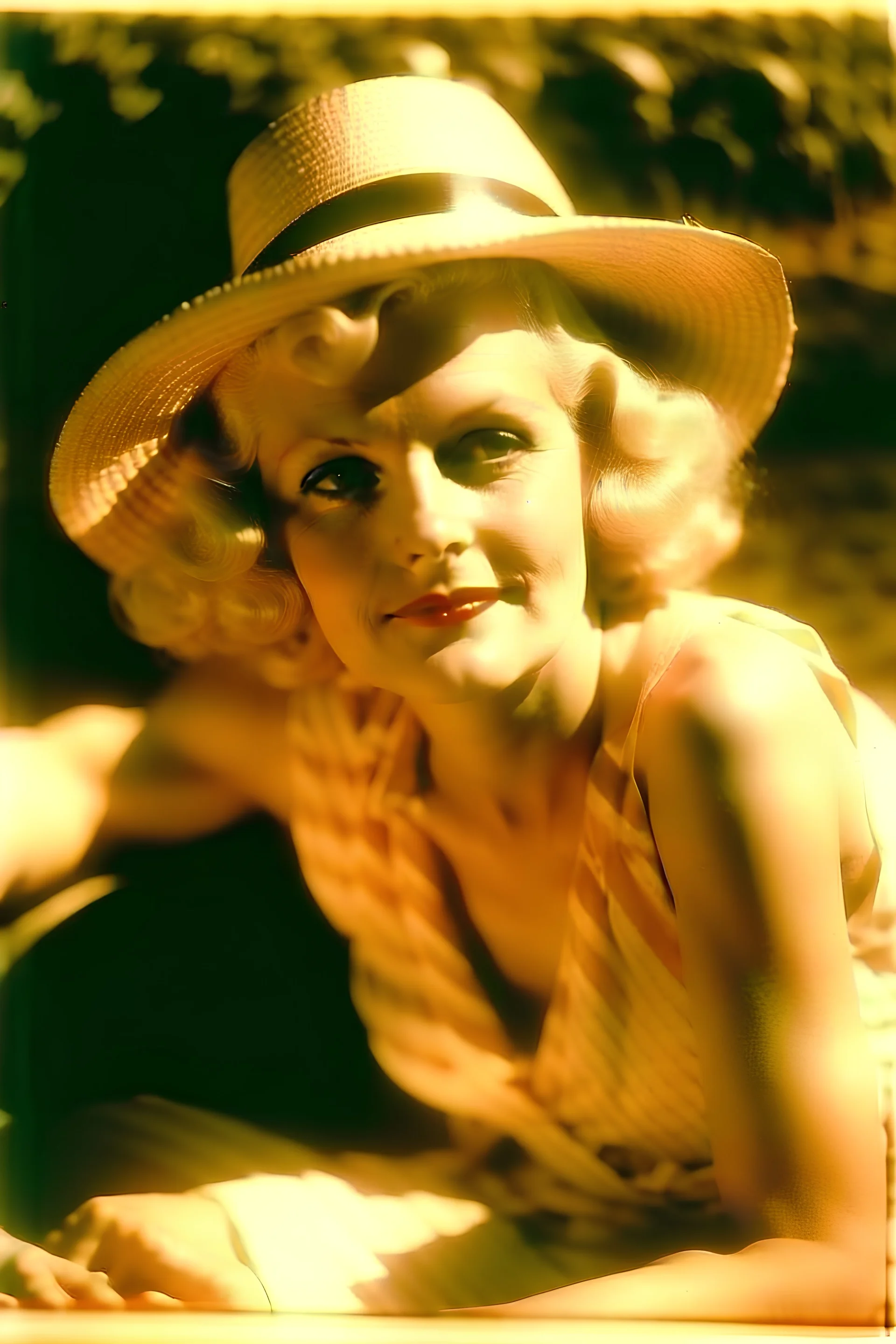 Jean harlow, in the sun, polaroid