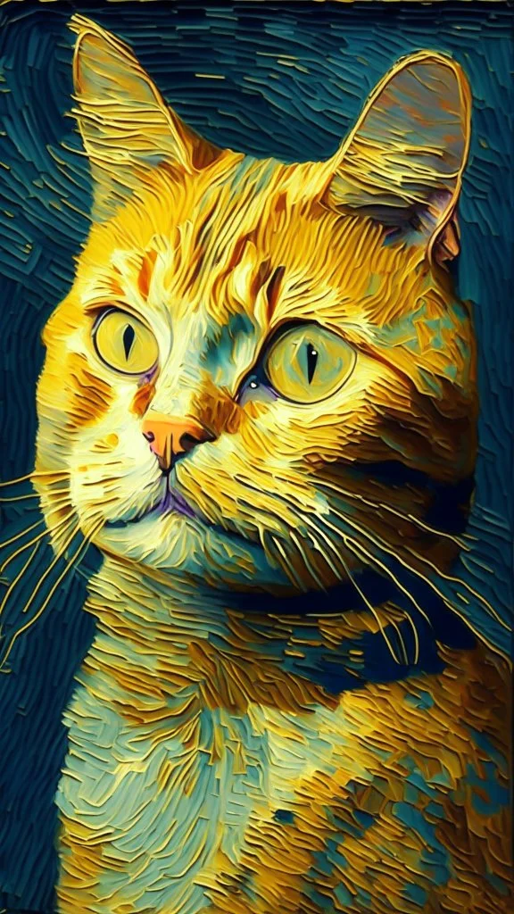 Kedi portesi, Van Gogh tarzında