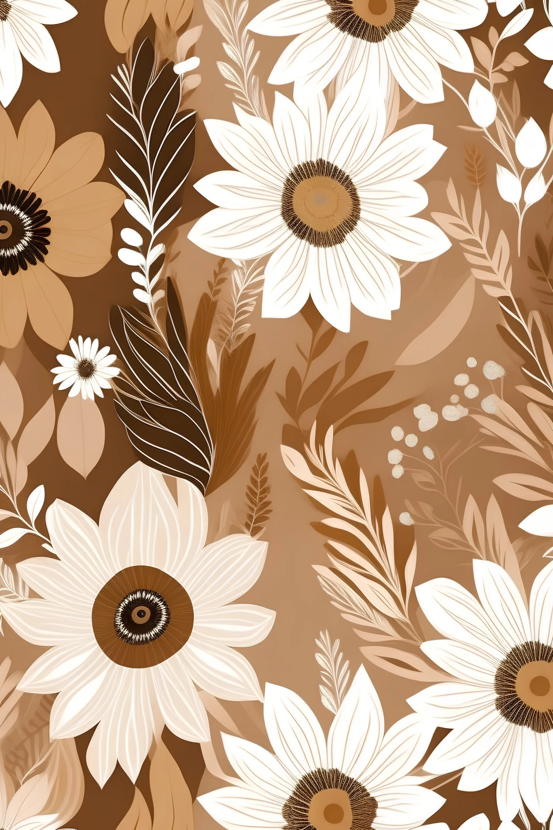 Rustic Neutral Boho brown flowers image