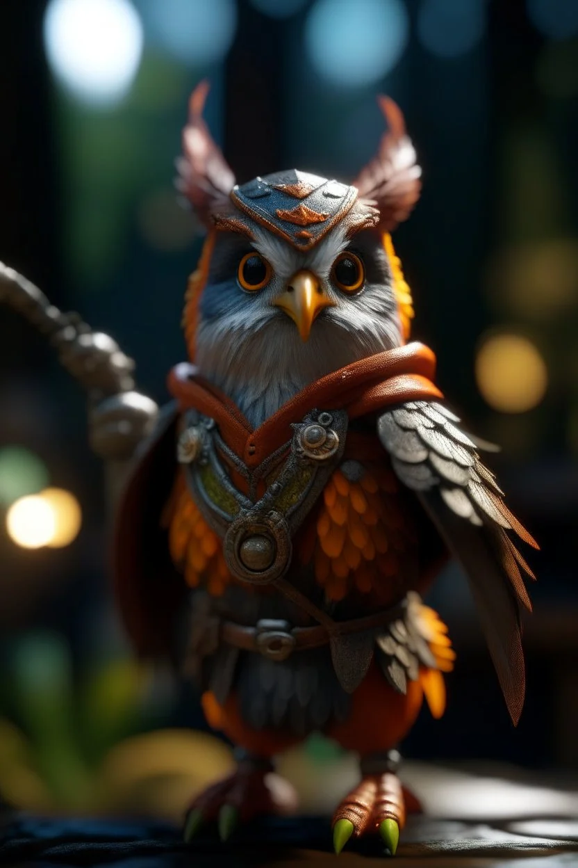 robin hoot, leader of the hooties. with bow and dagger, bokeh like f/0.8, tilt-shift lens 8k, high detail, smooth render, down-light, unreal engine, prize winning