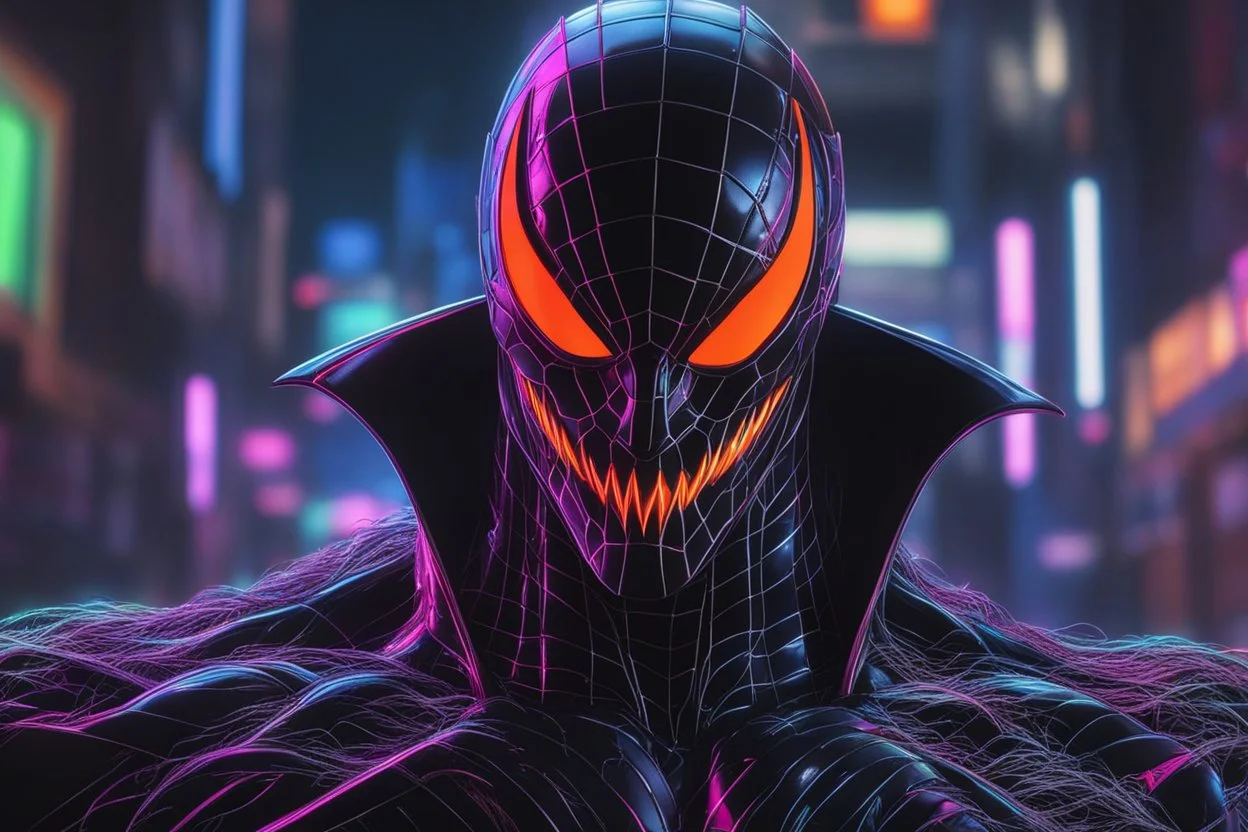 symbiote in 8k 80s anime drawing, joker model, neon lights, intricate details, highly detailed, high details, detailed portrait, masterpiece,ultra detailed, ultra quality