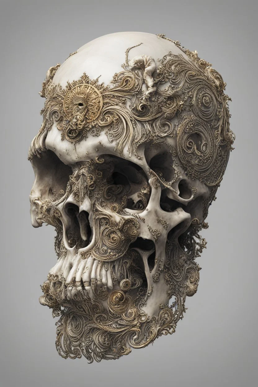 versace styled human skull