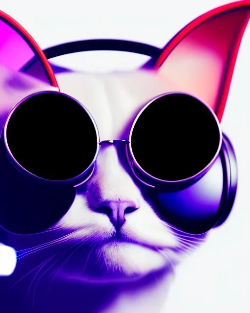 cat dj wearing sunglasses and headphones at a rave too cool for school