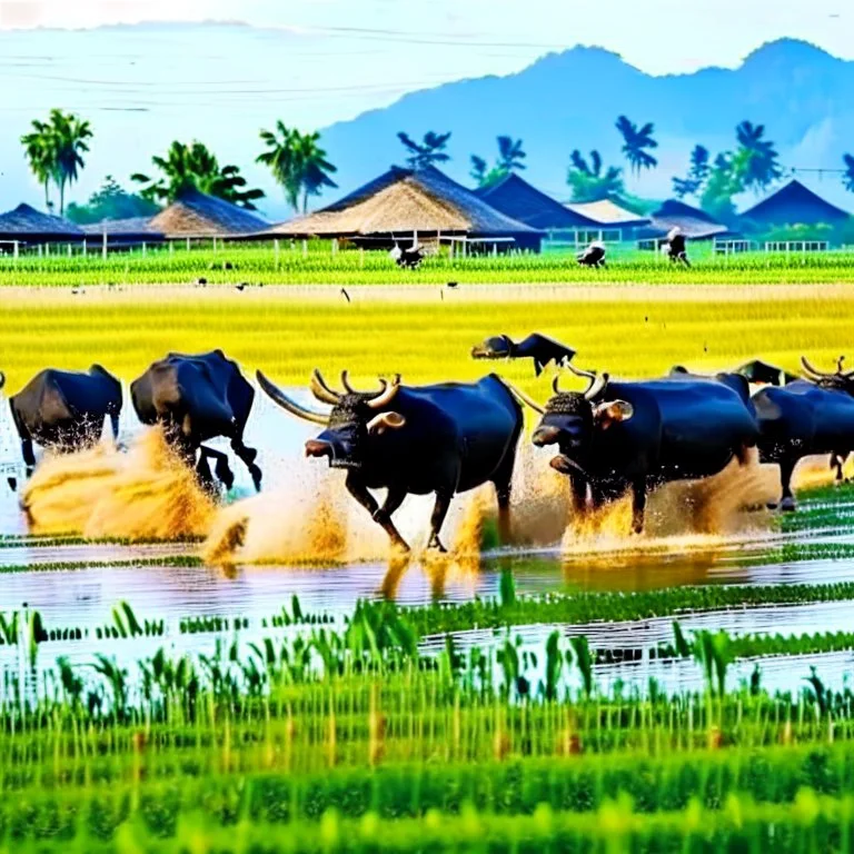 balapan kerbau di sawah