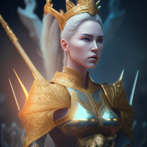 badass female queen of war, beautiful figure, wearing form fitting armor sharp focus,macro lens,800mm intricate filigree metal design, mythpunk, medievelpunk, full body portrait, cinematic, dramatic lighting, unreal engine 5, 8k, hyper realistic. Volumetric lighting. Light halation, by Hyung-tae Kim and Krenz Cushart Artstation and artgerm, Artwork by Guweiz, Peter Mohrbacher, Artgerm and Mark Brooks, unreal engine 5 hyper elegant,hyperphotorealistic, epic composition,bokeh, cinematic