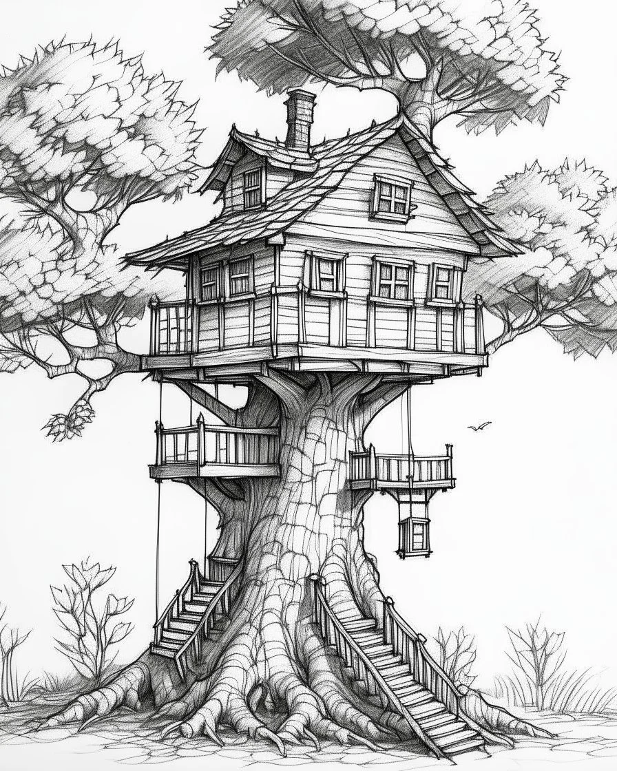 dibujo casa con forma de arbol