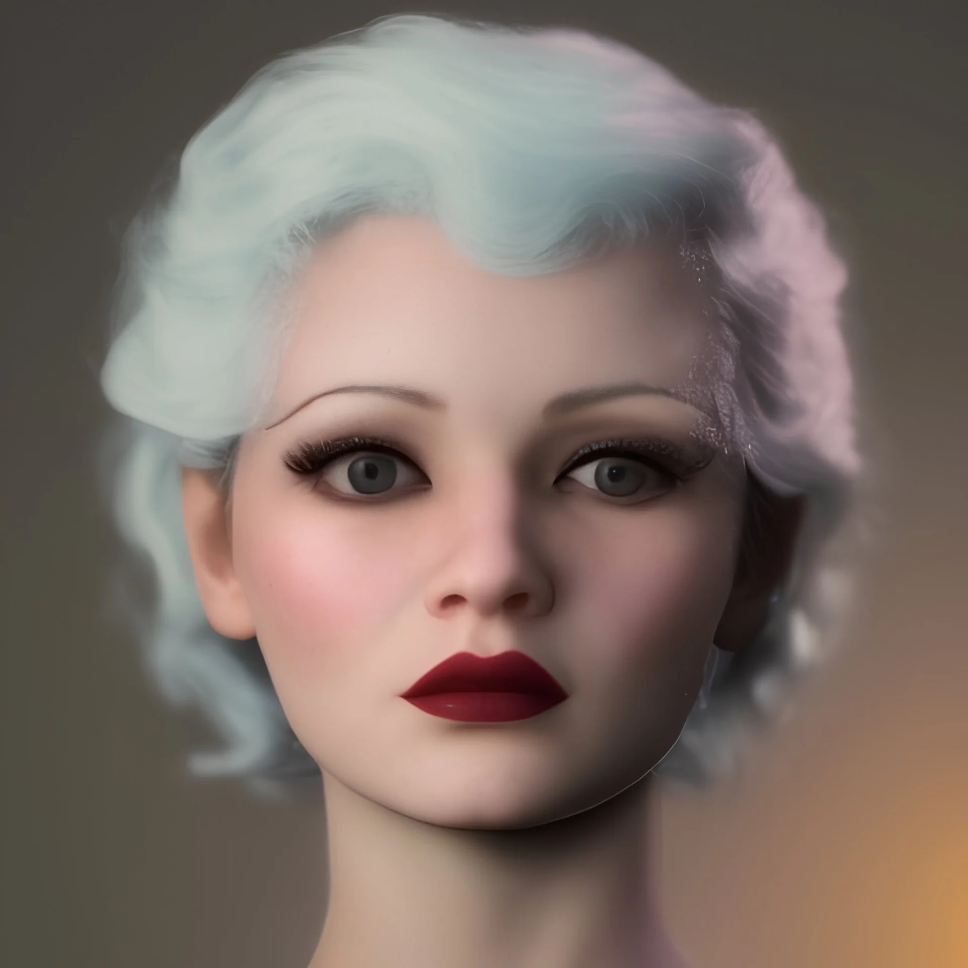 The face of top model Nadja auermann, blue eyes, fragile