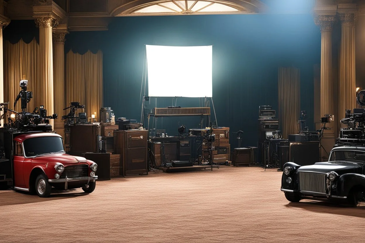 a movie set ready to shoot a melodrama