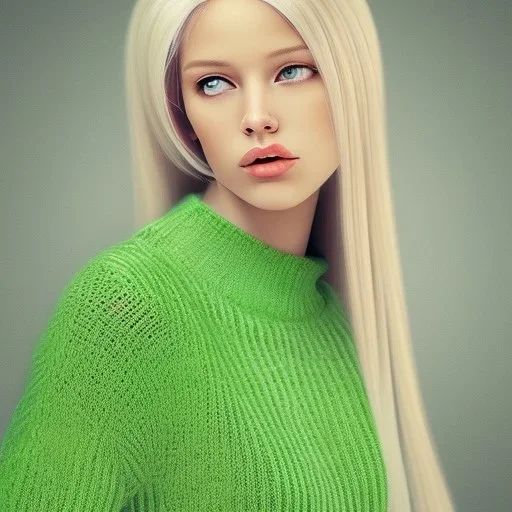 girl green sweater blonde hair laverne dott