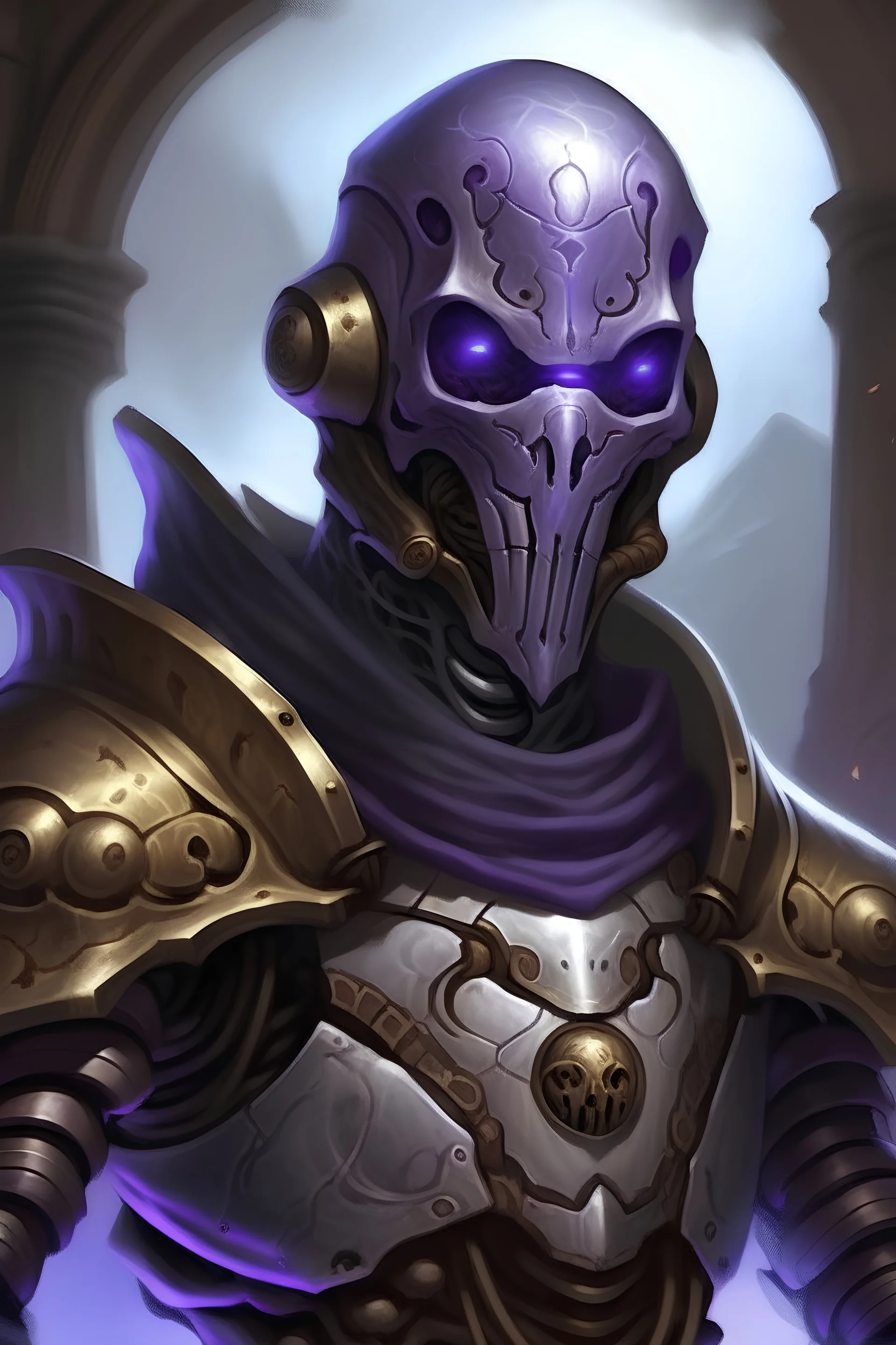 Warforged Cleric, Evil, purple eyes