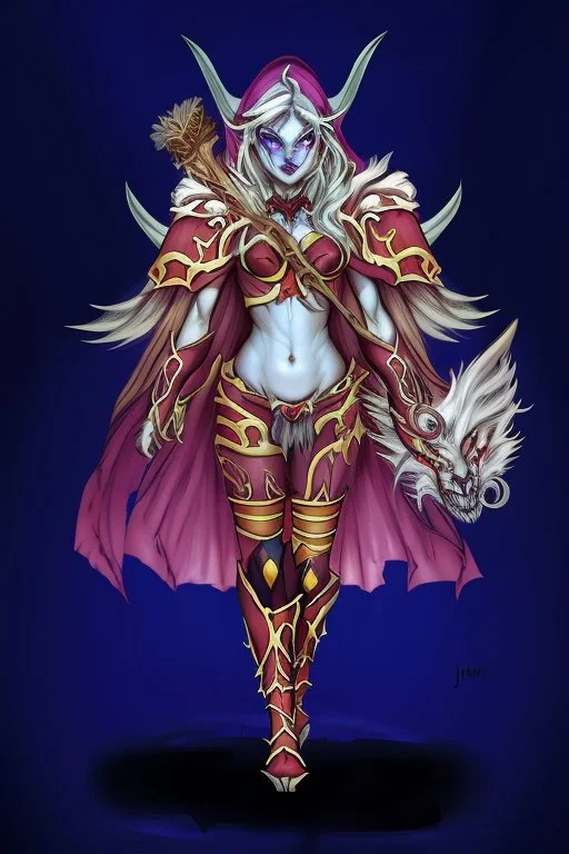 sylvanas windrunner in a dark forest light by the moon light jim lee style