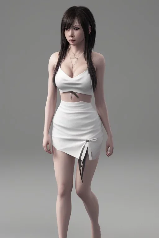 hitomi tanaka waist up photo, white dress, 8k resolution, realistic, unreal engine, cinematic lighting, octane render.