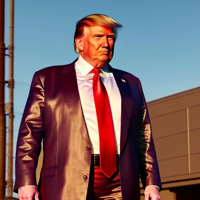 Realistic photo, Donald trump wrestler, wrestling, sweat, retro style, 80s, hot ambient, photo studio, red, gold, vibrant color, gradient, highly detailed, art stations, concept art, smooth, unreal engine 5, god rays, ray tracing, RTX, lumen lighting, ultra detail, volumetric lighting, 3d, finely drawn, high definition, high resolution.