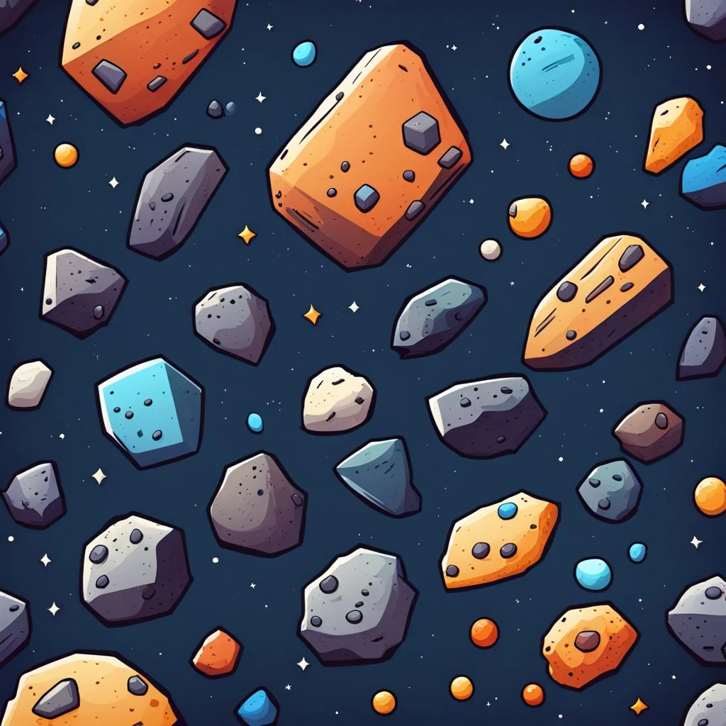 cartoon asteroids