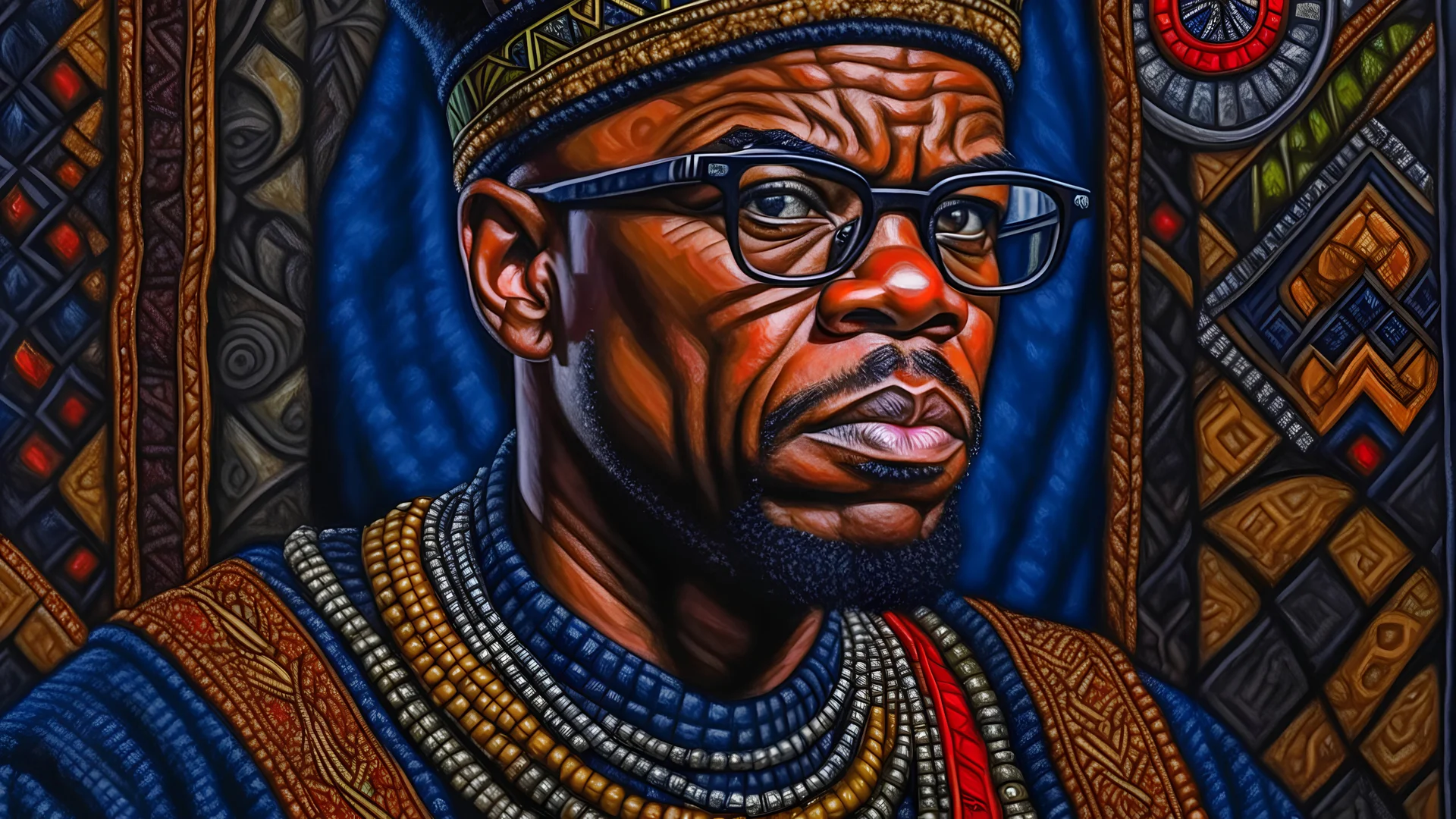 portrait of malcolm x as king of wakanda