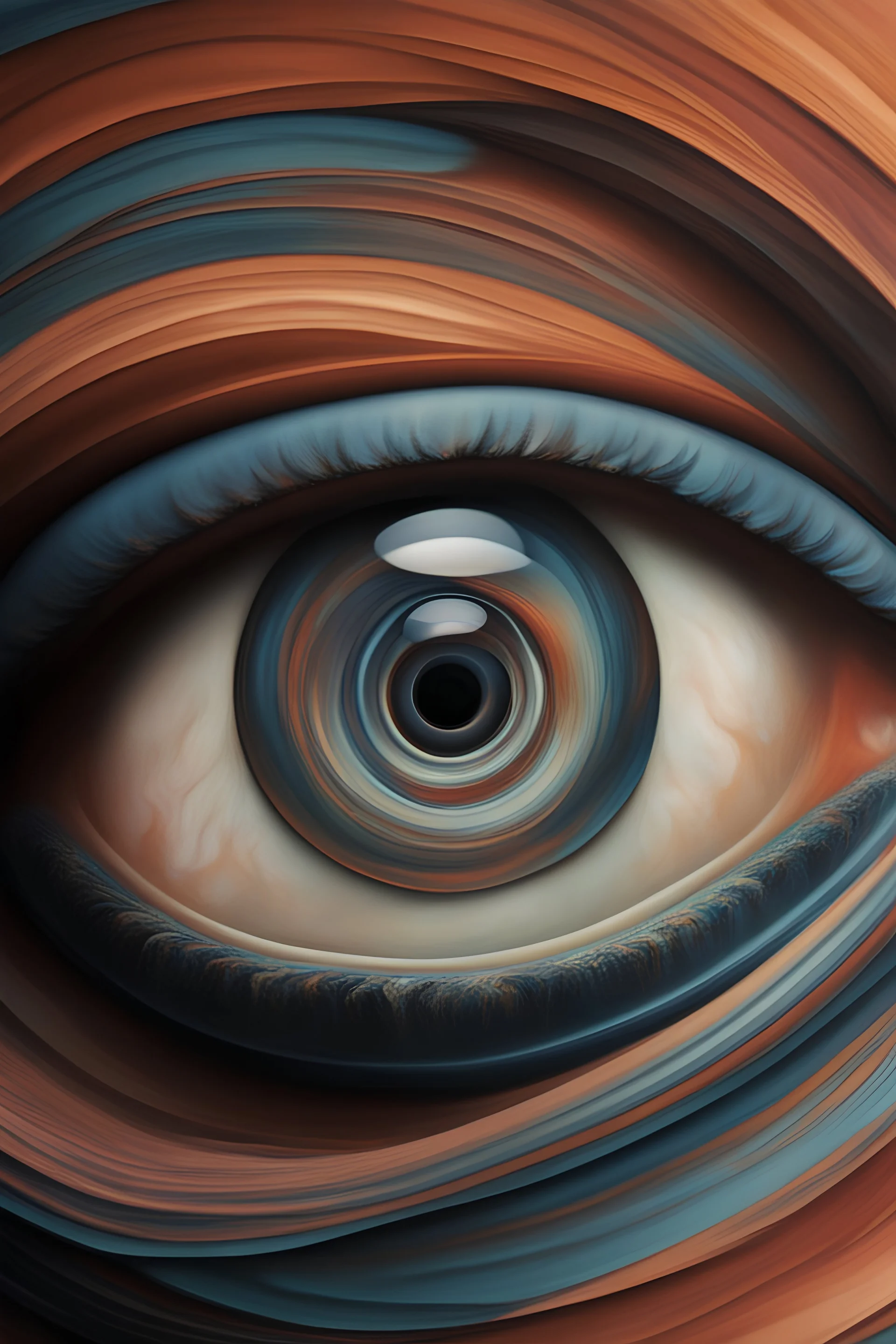 Explore the depths of insanity through the lens of a warped eye; abstract art