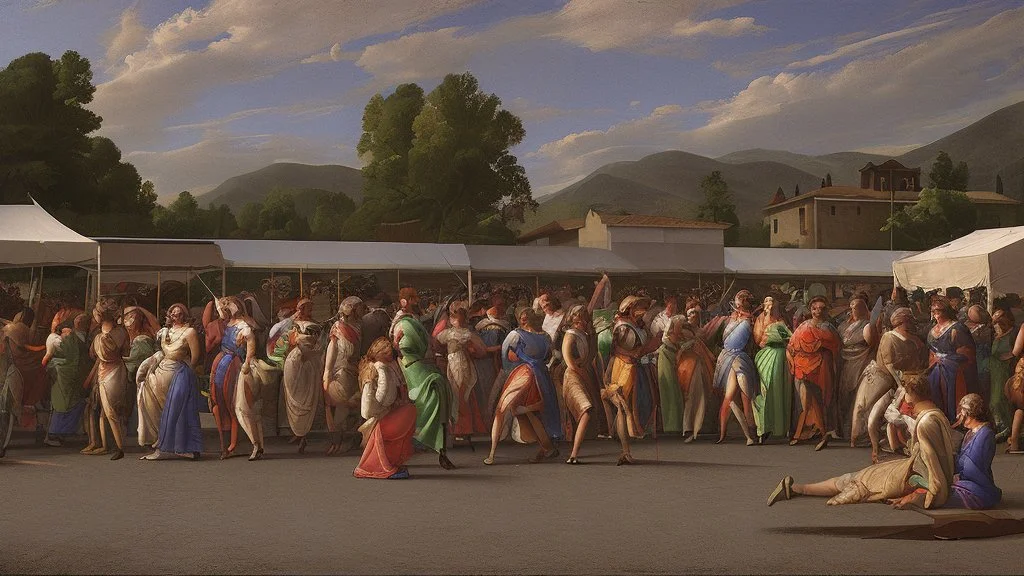 party on parking lot by Andrea del sarto