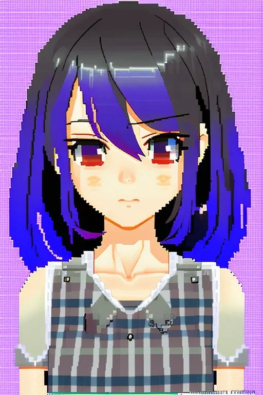 anime girl in pixel art