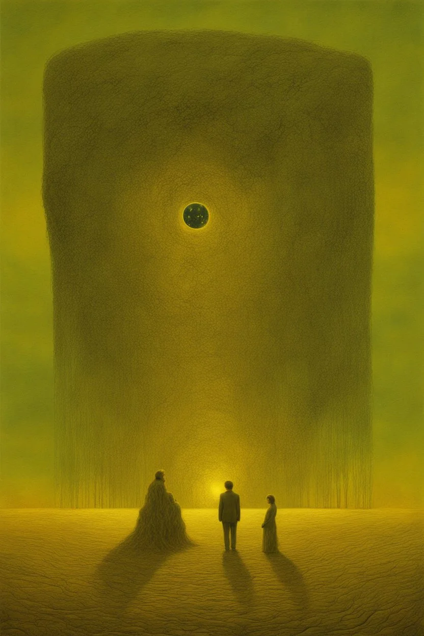 "Quantum Entanglement" is a Heavily Glazed Oil paining that depicts otherworldly Celestial Art; Dystopian Surrealism; Zdzislaw Beksinski ; elegant; fantasy; award-winning