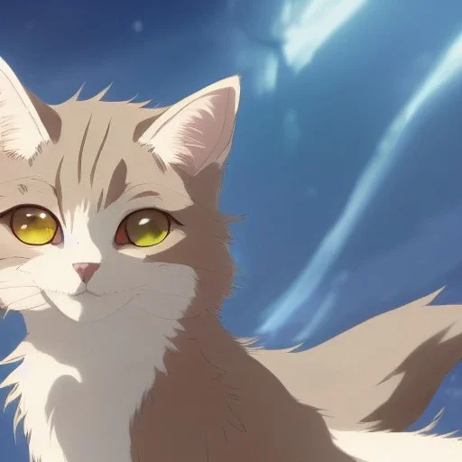 tabby cat animal, anime, ultra-detailed, white background, HD design by makoto shinkai, Granblue Fantasy